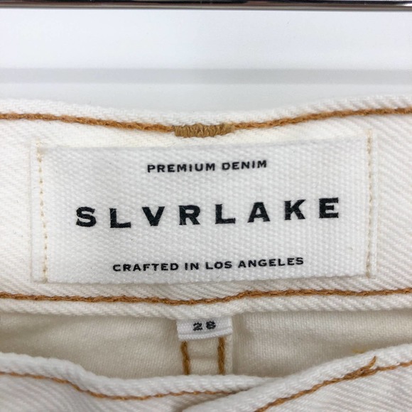 NWT SLVRLAKE London Relaxed Denim Shorts Ivory Size 28 High Rise - Picture 7 of 10